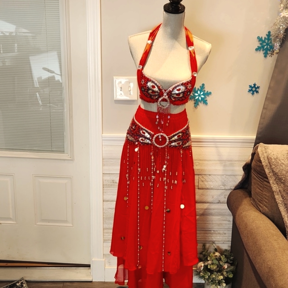 EUC Meishulanna Women's sz S bra sz 34/75 Belly Dancing Outfit